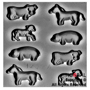 MOLDE A 1200 ANIMALES GRANDES 175X135MM APROX TRANSPARENTE x 4